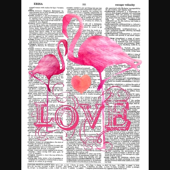 Flamingo Animal Love Tropical Dictionary Art Print - Picture 4 of 4